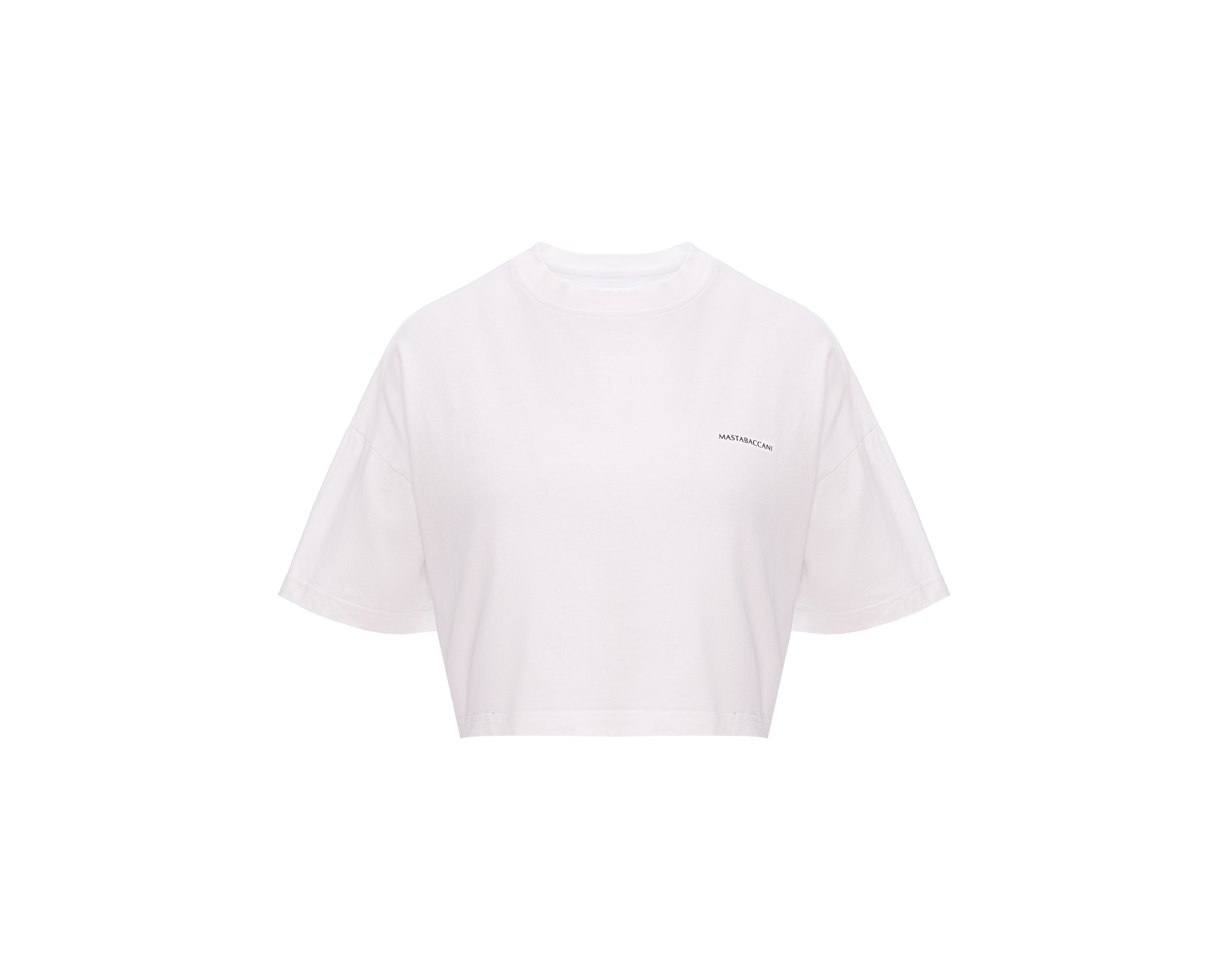 PRINTED CROPPED WHITE TEE