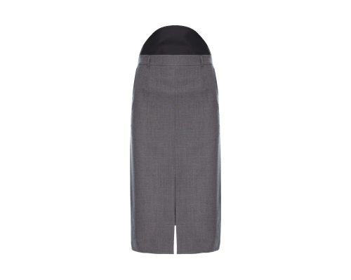 ROUND HIGH-WAISTED MIDI-SKIRT