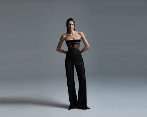ROUND HIGH-WAISTED TROUSERS